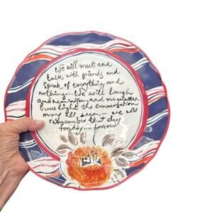 Anthropologie Friendship Script Quote Colorful Giving Plate